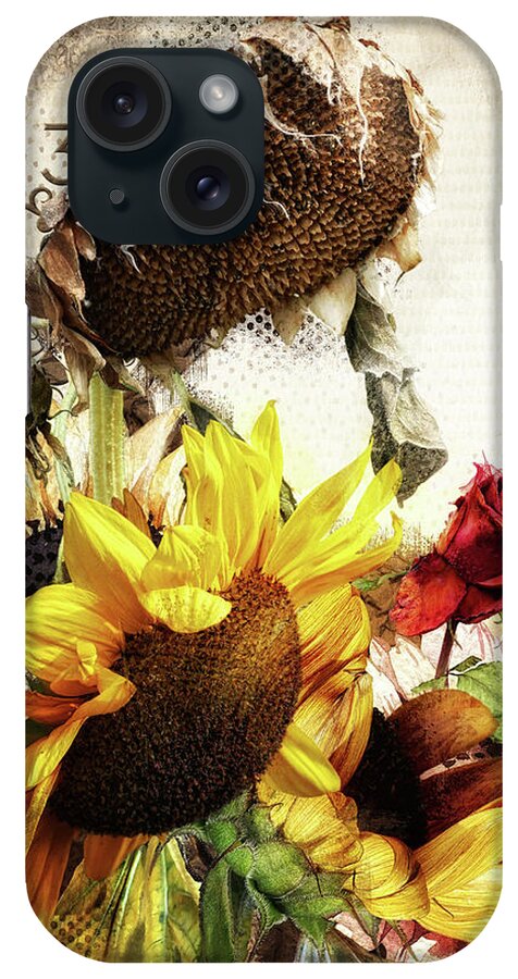 Flower iPhone Case featuring the digital art Sunflower Melange by Merrilee Soberg
