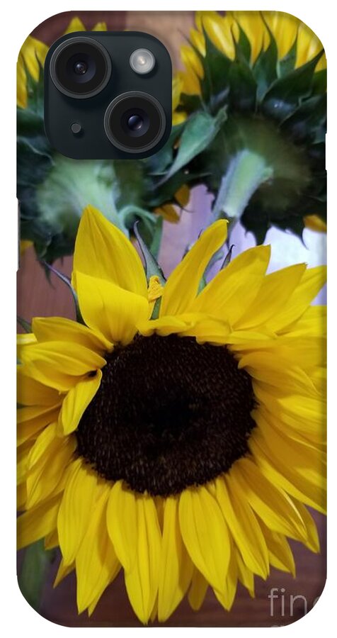Sunflower iPhone Case featuring the digital art Sunflowers by Yenni Harrison