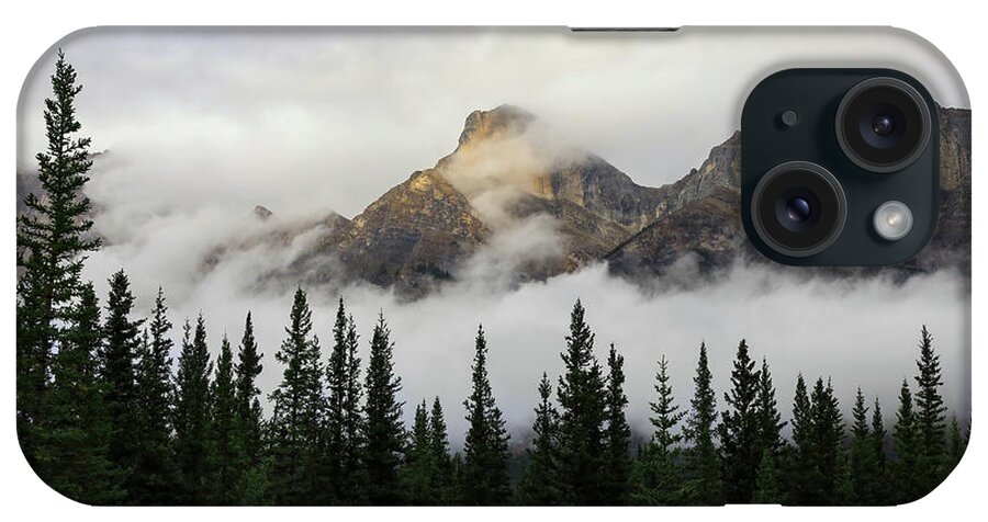 Sunlit Mountain Peak Canadian Rockies iPhone Case featuring the photograph Sunlit Mountain Peak Canadian Rockies by Dan Sproul