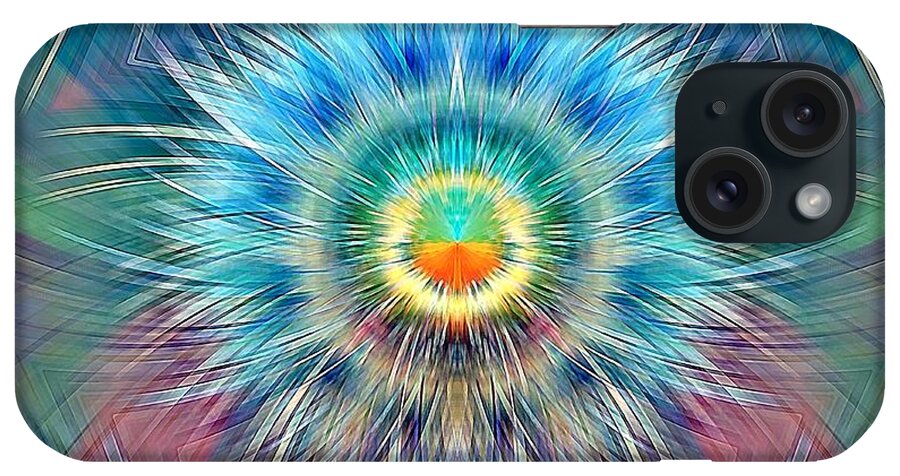 Sunburst iPhone Case featuring the digital art Sunplosion 2 Symmetry by David Manlove