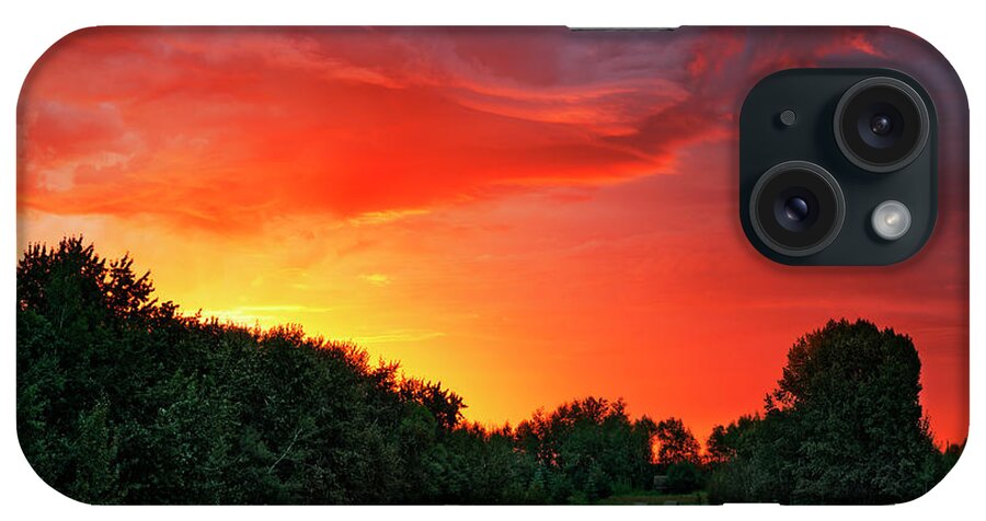 Landscape iPhone Case featuring the photograph Sunrise and Bales by Dan Jurak