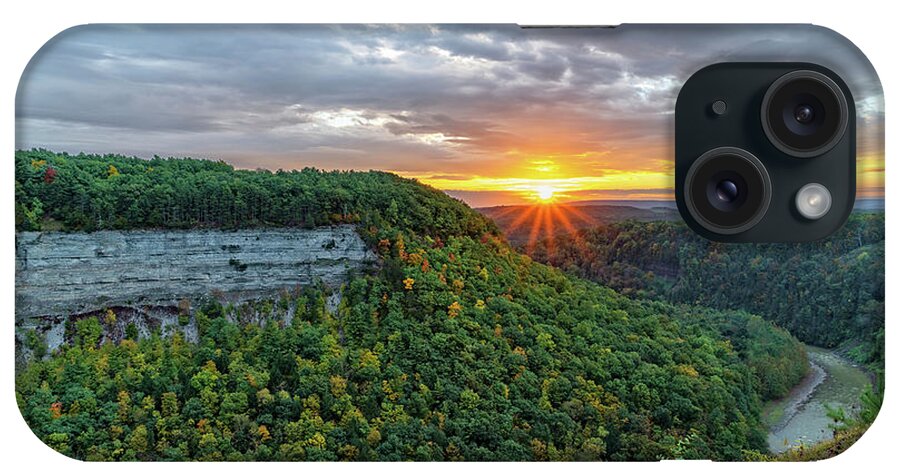 Letchworth iPhone Case featuring the photograph Sunrise At Letchwoth State Park In New York by Jim Vallee