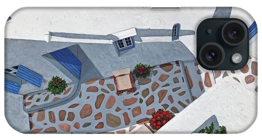 Mykonos iPhone Case featuring the painting SUNRISE IN MYKONOS -Prints of Oil Painting by Mary Grden