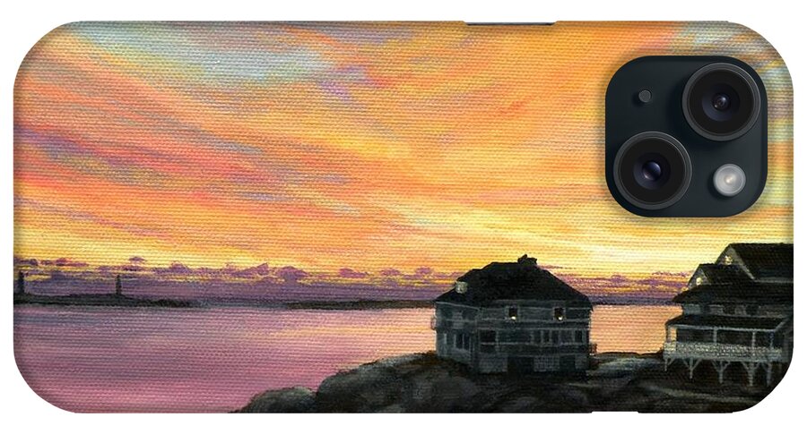 Rockport iPhone Case featuring the painting Sunrise, Long Beach, Rockport, MA by Eileen Patten Oliver