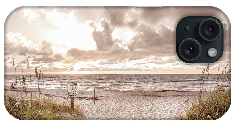 Clouds iPhone Case featuring the photograph Sunrise over the Cottage Sand Dunes Panorama by Debra and Dave Vanderlaan
