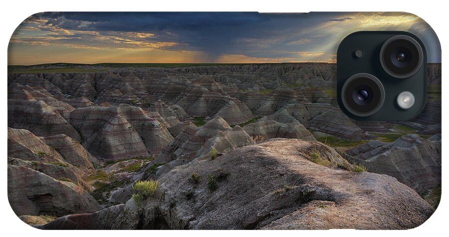 South Dakota iPhone Case featuring the photograph Sunrise Storm Breaking over the Badlands by Kristen Wilkinson