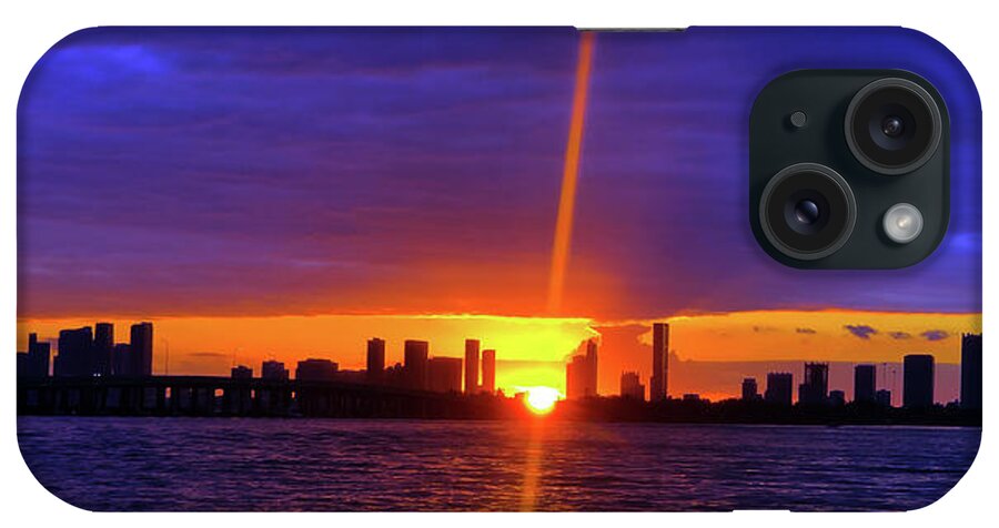 Miami iPhone Case featuring the photograph Sunset in Miami Florida USA - Study IV by Doc Braham