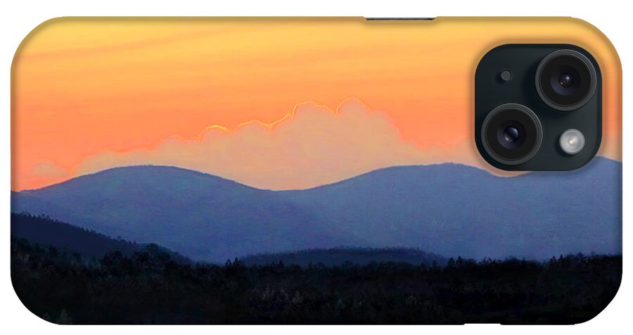 Sunset iPhone Case featuring the digital art Sunset in the Blue Ridge Mountains by Susan Hope Finley
