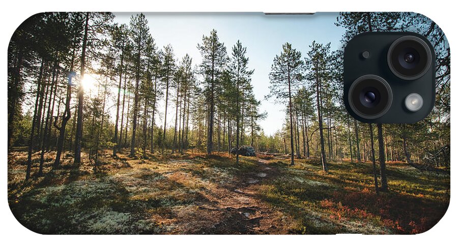 Outside iPhone Case featuring the photograph Sunset in the Finnish wilderness by Vaclav Sonnek