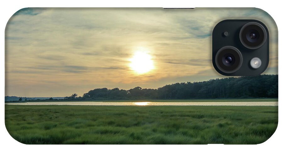Sunset Over The Marsh Fields iPhone Case featuring the photograph Sunset over the marsh fields by Christina McGoran