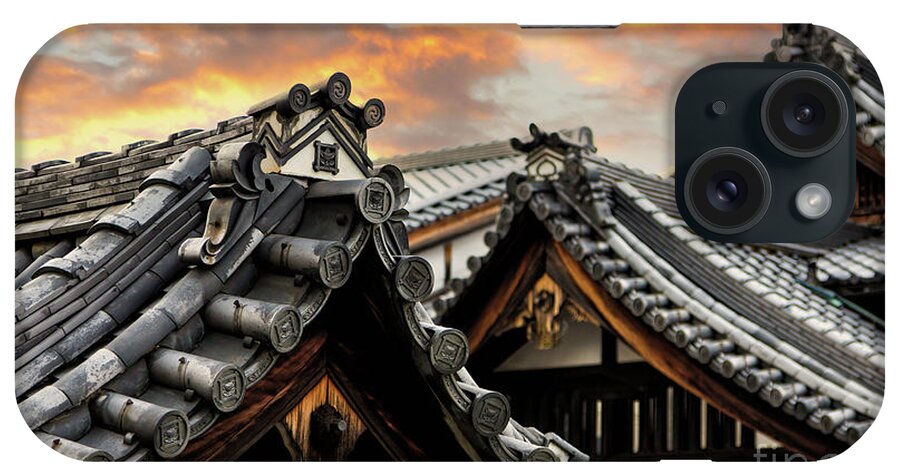 Gion iPhone Case featuring the photograph Sunset over the rooftops of historic Gion, Kyoto, Japan by Jane Rix