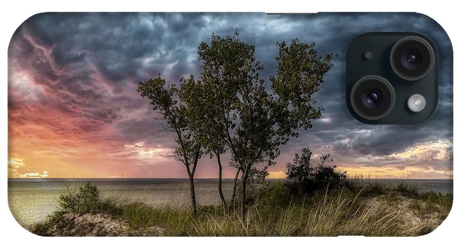 Indiana Dunes State Park iPhone Case featuring the photograph Sunset View of Lake Michigan from the Dunes by Mountain Dreams