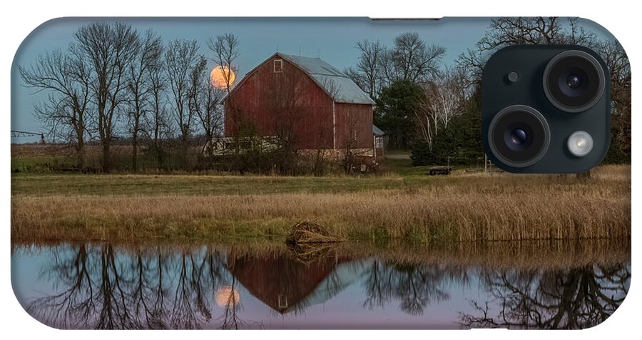 Moon iPhone Case featuring the photograph Super Moon and Barn Series #1 by Patti Deters