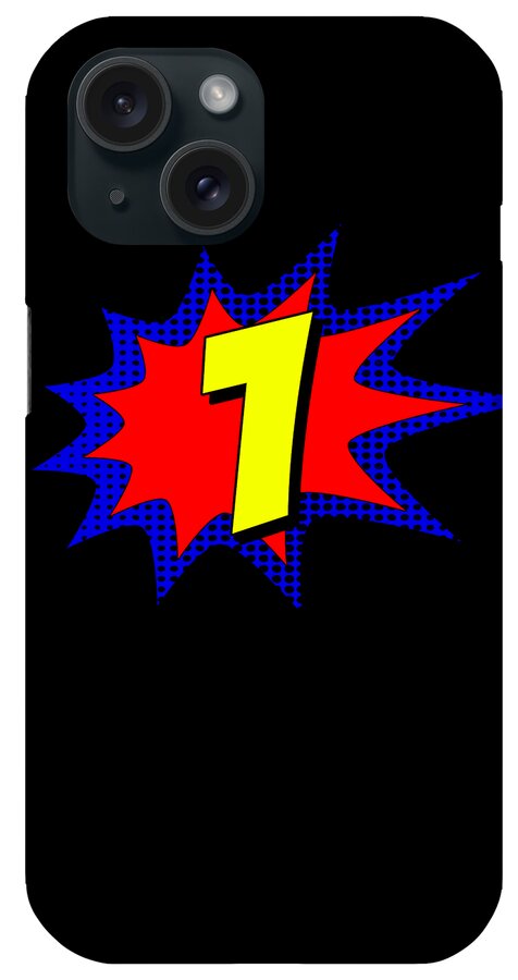 Funny iPhone Case featuring the digital art Superhero 1 Years Old Birthday by Flippin Sweet Gear