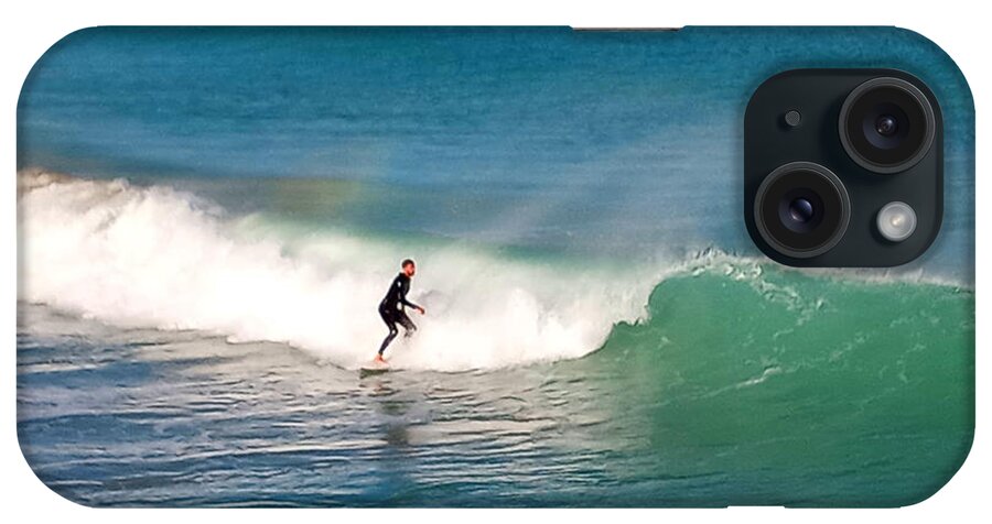 Surf iPhone Case featuring the photograph Surfing Rainbows by Dani McEvoy