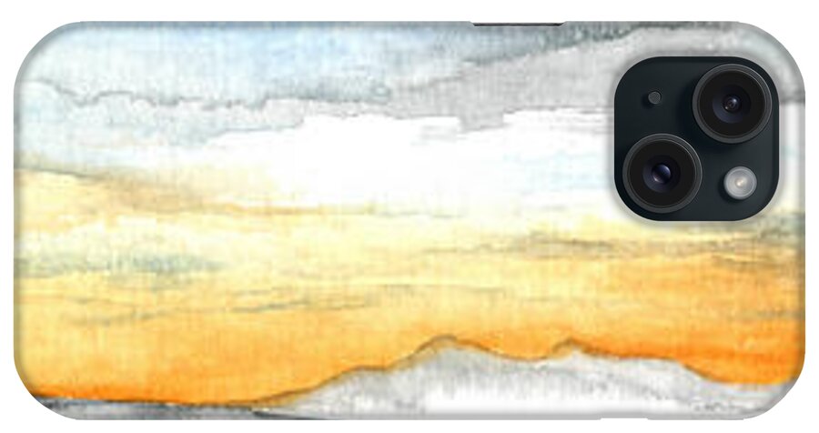  iPhone Case featuring the painting Sunset Mountain by Katrina Nixon