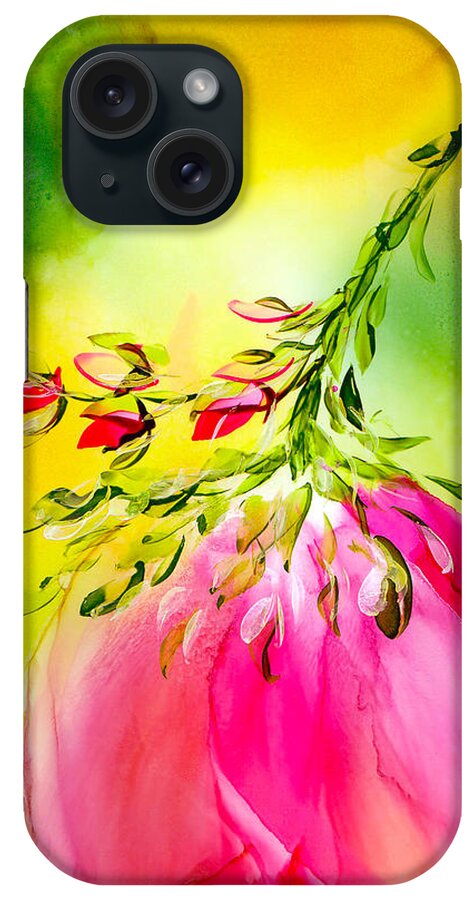 Flower iPhone Case featuring the painting Suspended Bloom No.2 by Kimberly Deene Langlois
