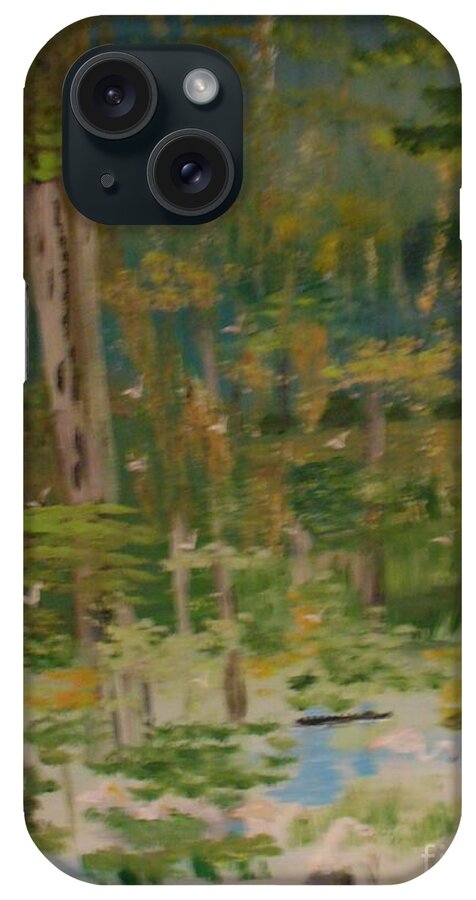 Landscape iPhone Case featuring the painting Swamp Heaven Painting # 379 by Donald Northup