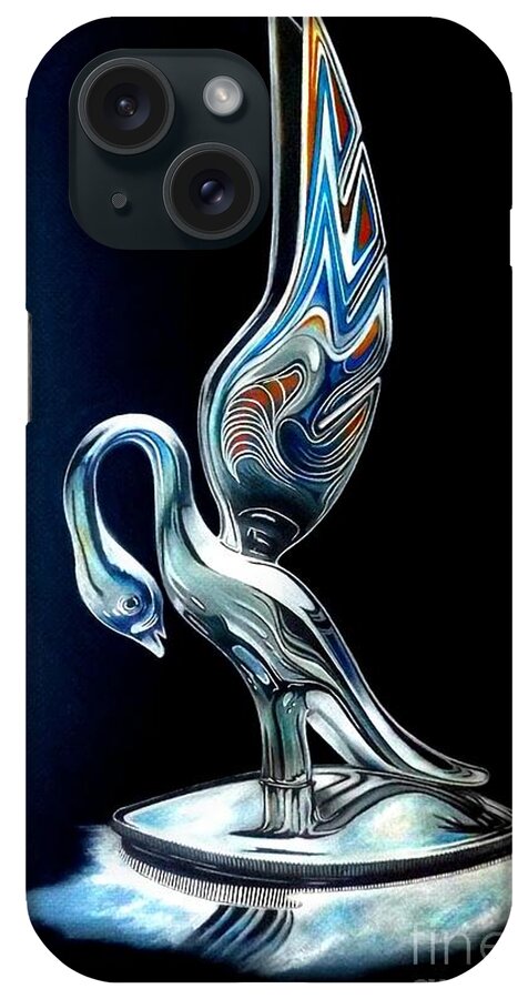 Swan iPhone Case featuring the drawing Swan by David Neace