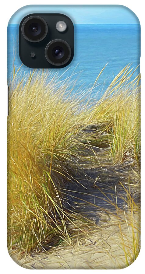 Oval Beach iPhone Case featuring the photograph Sweeping, Golden and Bright by Kathi Mirto