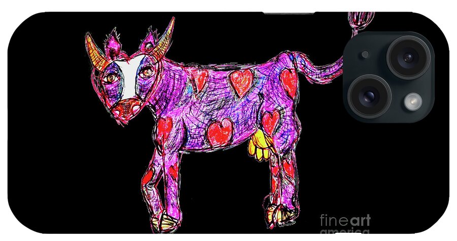 Cow iPhone Case featuring the digital art Sweet Cow by Mimulux Patricia No