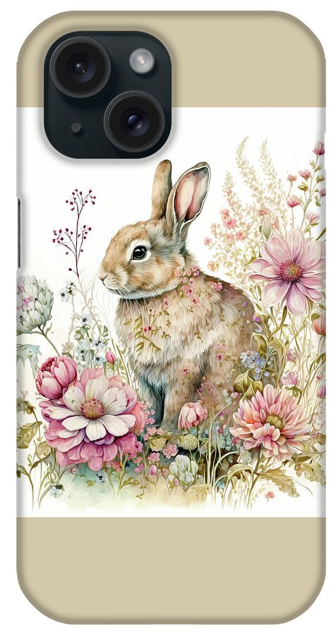 Bunny iPhone Case featuring the painting Sweet Little Bunny by Tina LeCour