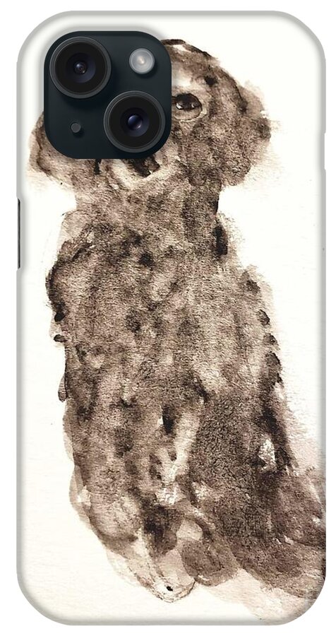 Dog L9vers iPhone Case featuring the painting Sweet little Doggy by Margaret Welsh Willowsilk