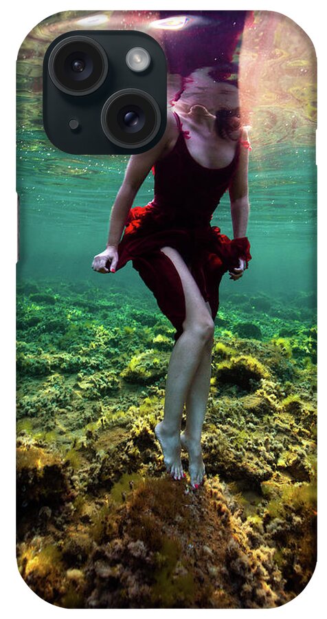 Underwater iPhone Case featuring the photograph Sweet Red Mermaid by Gemma Silvestre