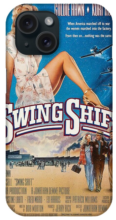 Synopsis iPhone Case featuring the mixed media ''Swing Shift'', 1984, movie poster by Movie World Posters