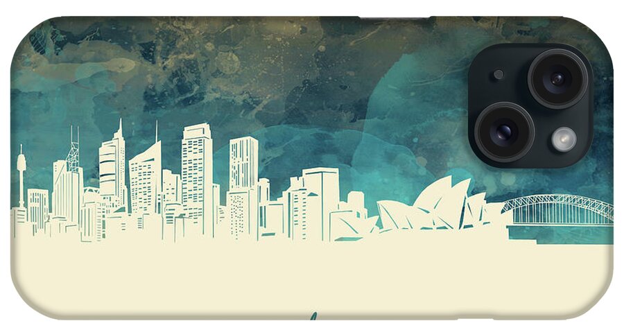 Sydney iPhone Case featuring the digital art Sydney Skyline Panorama 2 by Bekim M