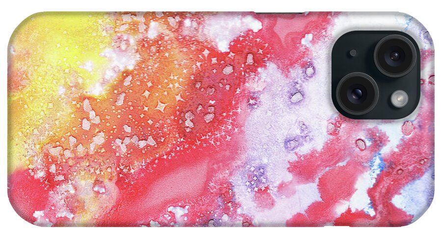 Abstract iPhone Case featuring the painting Synergy Of Crystal And Abstract Watercolor Decorative Art VIII by Irina Sztukowski