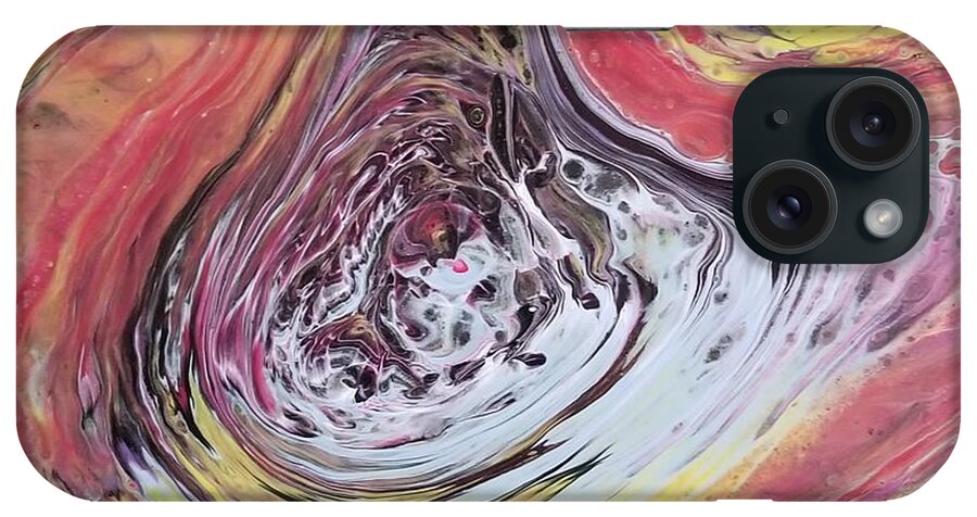 Abstract iPhone Case featuring the painting Inner Self by Pour Your heART Out Artworks