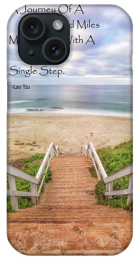 Lao Tzu iPhone Case featuring the mixed media Take The Step #4 by Joseph S Giacalone