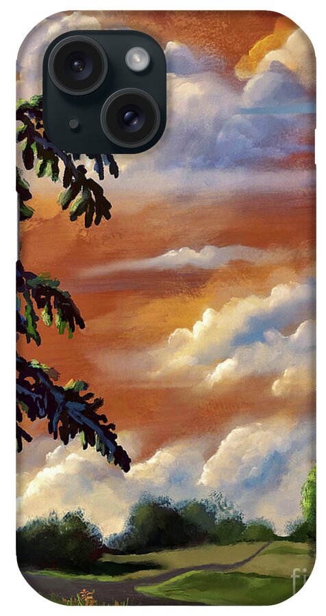 Sunset iPhone Case featuring the digital art Taking A Stroll At Dusk by Lois Bryan