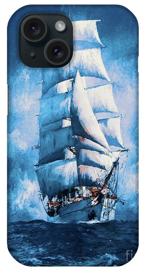 Sailing iPhone Case featuring the digital art Tall ship. by Andrzej Szczerski