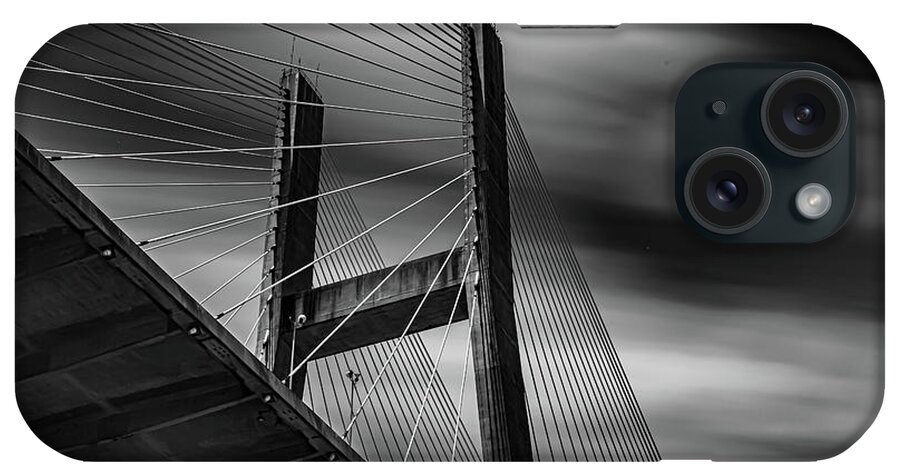 Savannah iPhone Case featuring the photograph Talmadge Bridge Black and White by Kenny Thomas