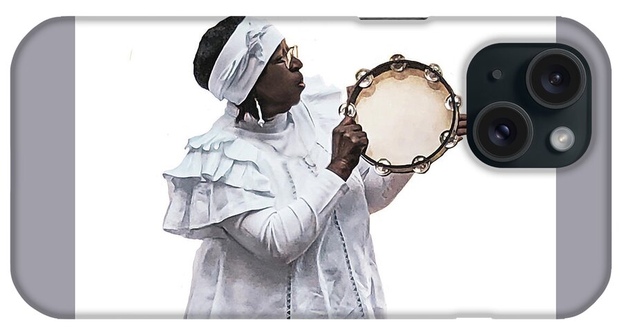 Black Art iPhone Case featuring the photograph Tambourine by Edward Shmunes