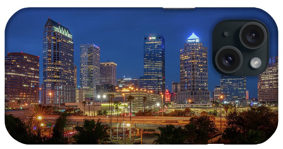 Tampa iPhone Case featuring the digital art Tampa Skyline by Kevin McClish