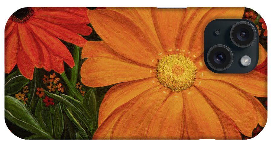 Flor iPhone Case featuring the painting Tangerine Punch by Donna Manaraze