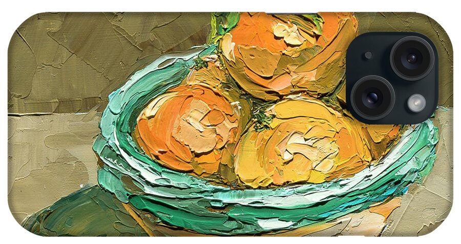 Oil Painting iPhone Case featuring the painting Tangerines, 2020 by PJ Kirk