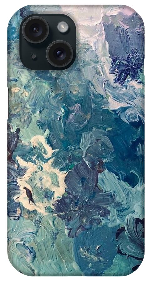 Blue iPhone Case featuring the painting Tangled Up in Blue by Leslie Porter