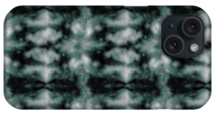 Shibori iPhone Case featuring the digital art Teal Shibori Dyed Pattern by Sand And Chi