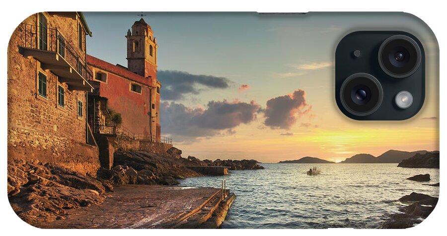 Tellaro iPhone Case featuring the photograph Tellaro Church and Sea. Liguria by Stefano Orazzini