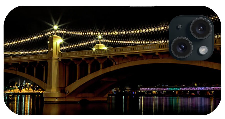 Tempe iPhone Case featuring the photograph Tempe Town Lake at Night by Elisabeth Lucas