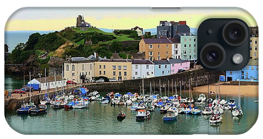 Tenby iPhone Case featuring the photograph Tenby Harbour Panorama by Jeremy Hayden
