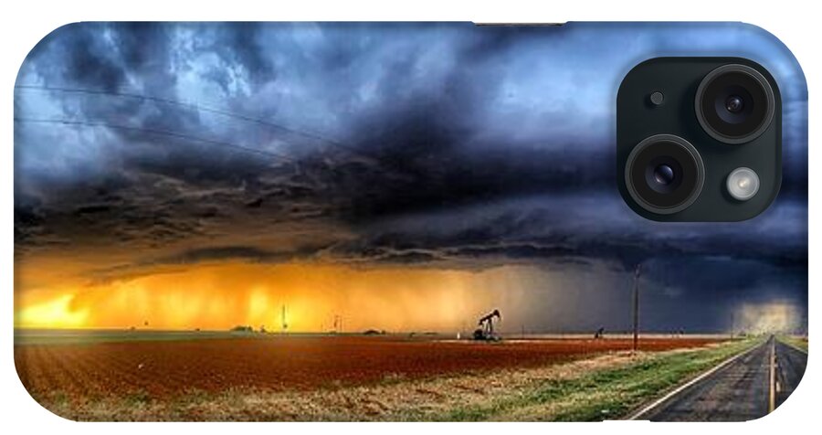 Landscape iPhone Case featuring the photograph Texas Stormy Sunset by Jerry Fletcher