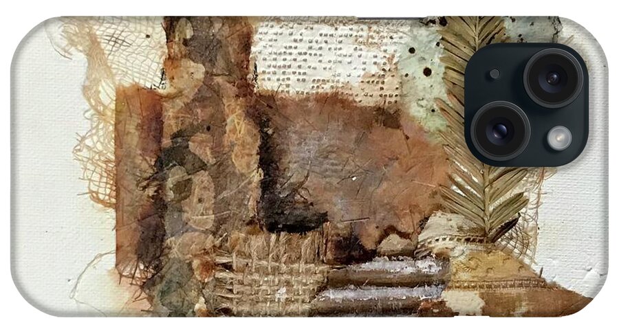 Mixed Media iPhone Case featuring the painting Rustic collage combining multiple natural elements #1 by Diane Fujimoto