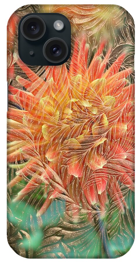 Floral iPhone Case featuring the photograph Textured Paper and Floral Abstract Design by Jerry Abbott