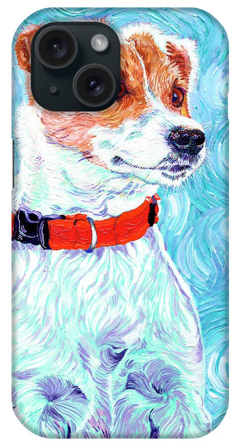 Jack Russell iPhone Case featuring the painting Thaddy Boy 2 by Xavier Francois Hussenet