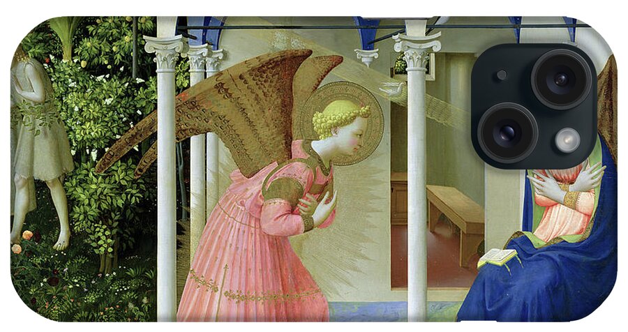 Fra Angelico iPhone Case featuring the painting The Annunciation, 1426 by Fra Angelico by Fra Angelico